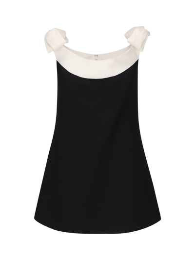Shop Valentino Zip Detailed Sleeveless Dress In Black