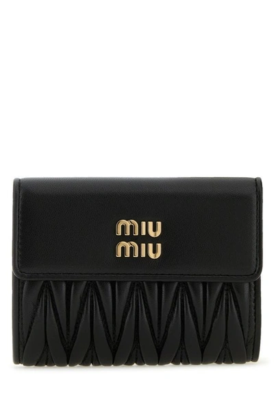 Shop Miu Miu Woman Black Leather Wallet