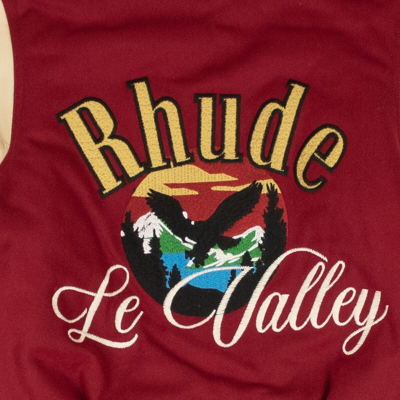Pre-owned Rhude Bordoux & Creme Le Valley Varsity Jacket Size L $3350 In Multicolor