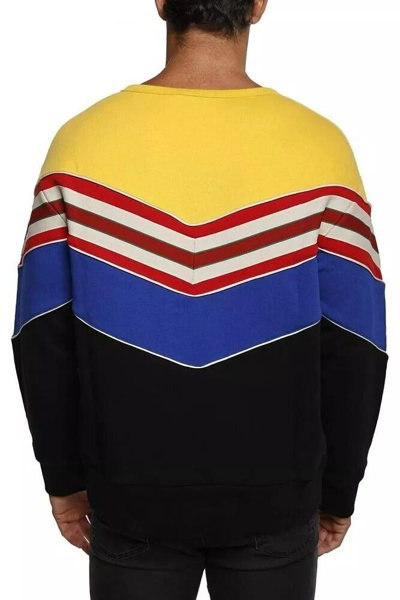 Pre-owned Gucci Men's Chevron Stripe Sweatshirt Multi Color Size S (msrp $1,800) In Multicolor