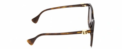 Pre-owned Gucci Gg1071s Womens Cateye Designer Sunglasses Tortoise Havana Gold/brown 55 Mm