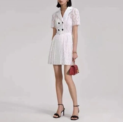 Pre-owned Self-portrait Tailored Mini Dress Uk4,6,8,10,12 Pls Ask Ur Size In White