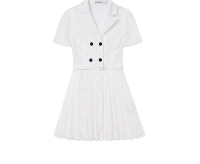 Pre-owned Self-portrait Tailored Mini Dress Uk4,6,8,10,12 Pls Ask Ur Size In White