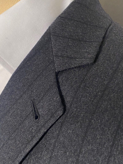 Pre-owned Giorgio Armani Nwt$ 3395  Suit Soho Collection Size It 54r Us 44r Grey/pinstripe In Gray