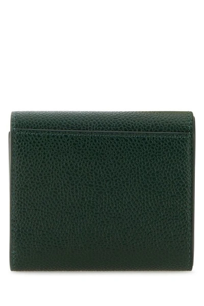 Shop Thom Browne Man Buttale Green Leather Wallet