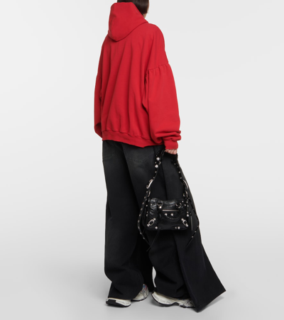 Balenciaga Printed Cotton Jersey Hoodie In Red