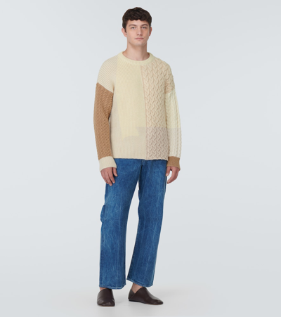 Shop Alanui The Talking Glacier Wool Sweater In Neutrals
