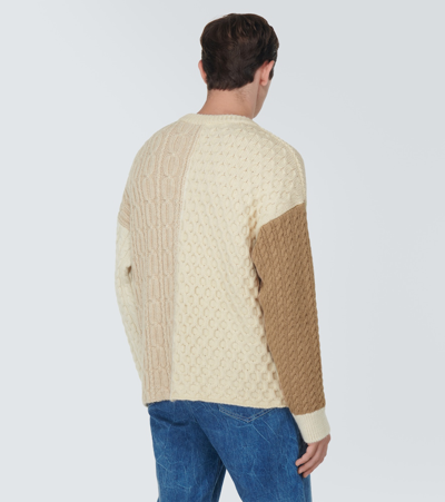 Shop Alanui The Talking Glacier Wool Sweater In Neutrals