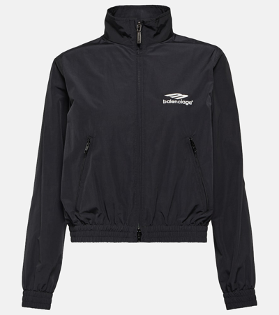 Balenciaga Women's 3b Sports Icon Small Fit Tracksuit Jacket In Black