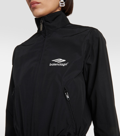 Shop Balenciaga 3b Sports Icon Poplin Track Jacket In Black