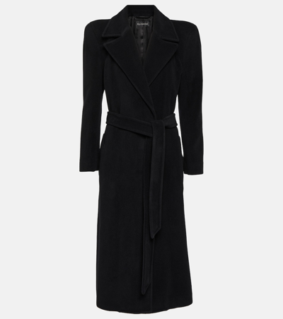 Shop Balenciaga Cashmere And Wool-blend Coat In Black