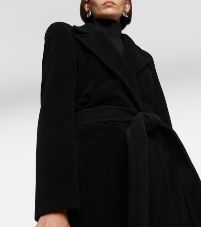 Shop Balenciaga Cashmere And Wool-blend Coat In Black