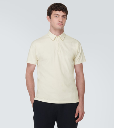 Shop Les Tien Cotton Piqué Polo Top In White