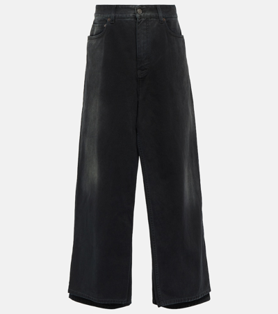 Shop Balenciaga Mid-rise Wed-leg Jeans In Black