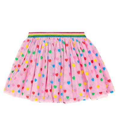Stella Mccartney Elasticated-waistband Heart-print Tutu Skirt In Multicoloured