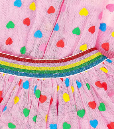 Stella Mccartney Elasticated-waistband Heart-print Tutu Skirt In Multicoloured