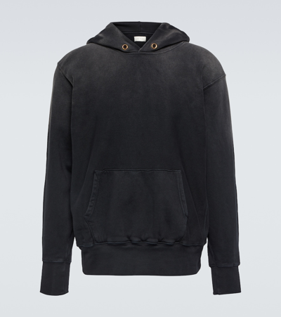 Shop Les Tien Cotton Jersey Hoodie In Black