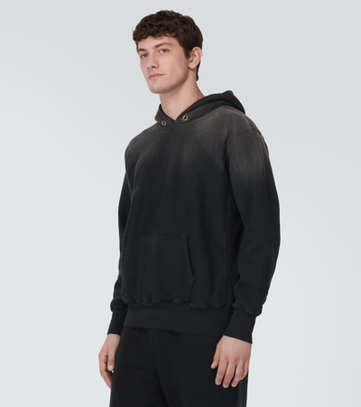 Shop Les Tien Cotton Jersey Hoodie In Black