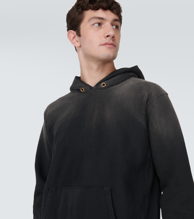 Shop Les Tien Cotton Jersey Hoodie In Black