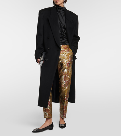 Manolo Blahnik 10mm Hangisi Fmc Velvet Flats In Black