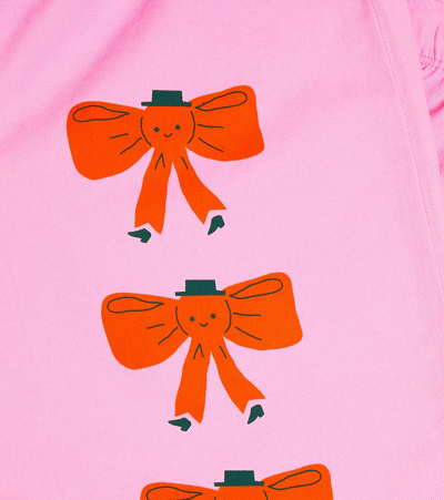 褶皱边饰印花棉质裤装