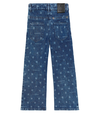 Givenchy 4g Cotton-blend Wide-leg Jeans In Blue