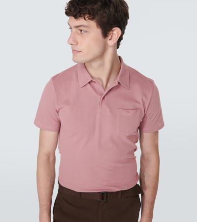 Shop Sunspel Riviera Cotton Polo Shirt In Pink