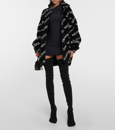 Balenciaga Anatomic Over-the-knee Sock Boots In Black