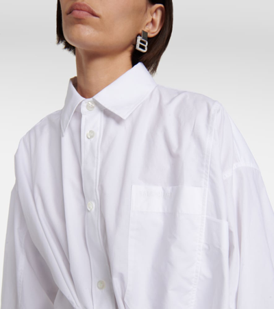 Shop Balenciaga Cotton Shirt Dress In White
