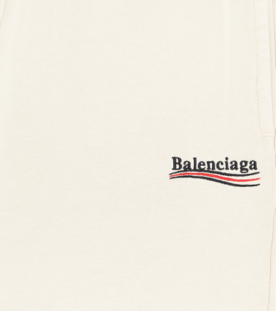 Shop Balenciaga Logo Cotton Jersey Sweatpants In Grey