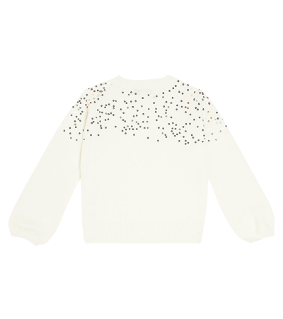 Tartine Et Chocolat Embellished Wool Sweater In White