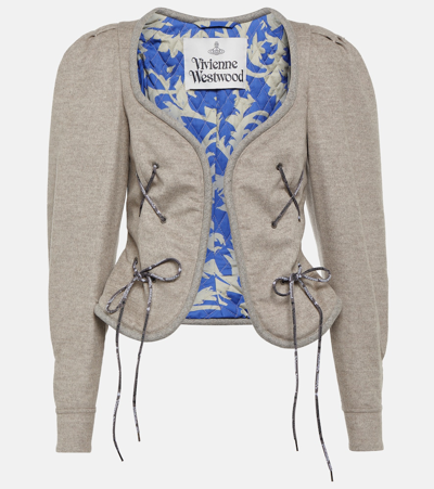 Shop Vivienne Westwood Gexi Spencer Wool-blend Jacket In Beige
