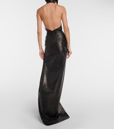 Shop Ann Demeulemeester Leather Maxi Skirt In Black