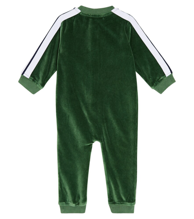 Shop Palm Angels Baby Cotton Bodysuit And Bib Set In Green