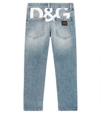 Dolce & Gabbana Logo Straight Jeans In Blue