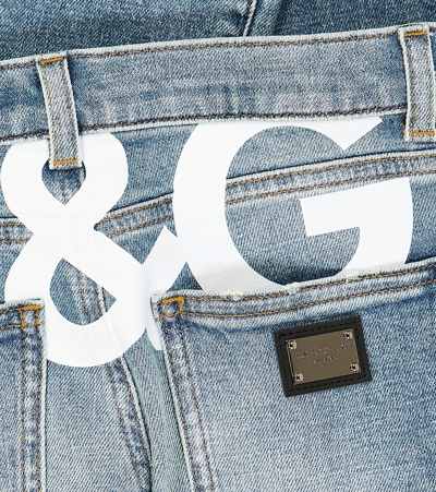 Dolce & Gabbana Logo Straight Jeans In Blue
