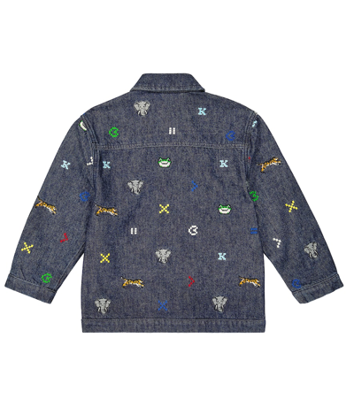 Shop Kenzo Jungle Game Denim Jacket In Blue