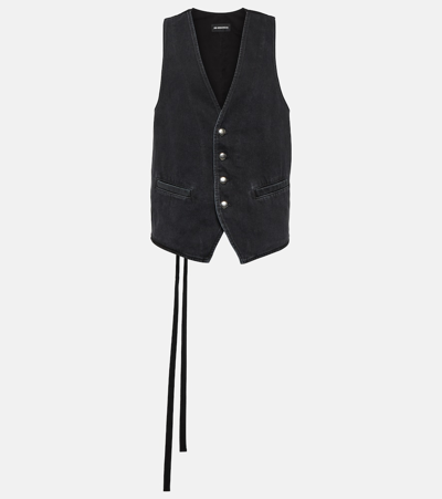 Shop Ann Demeulemeester Denim Waistcoat In Black