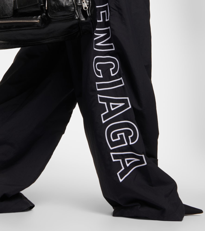 Shop Balenciaga Logo Track Pants In Black
