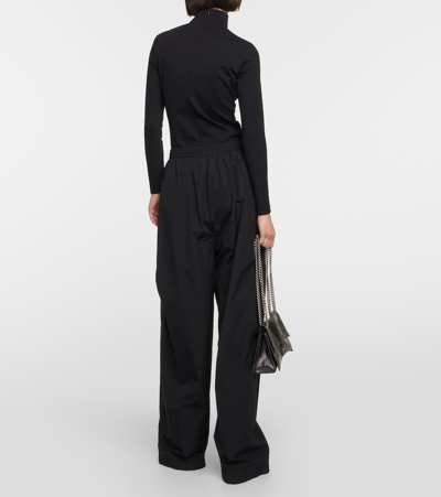 Shop Balenciaga 3b Sports Icon Poplin Track Pants In Black