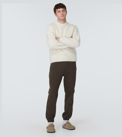 Shop Jacquemus Le Jogging Camargue Cotton Fleece Sweatpants In Brown