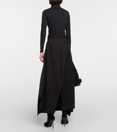 Shop Balenciaga Upcycled Maxi Skirt In Black