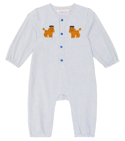 Shop Tinycottons Baby Tiny Poodle Cotton Playsuit In Blue