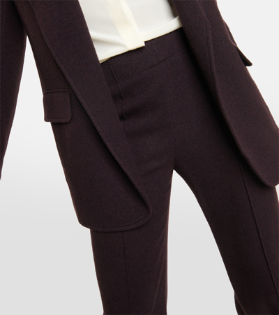 Shop Chloé Wool And Cashmere Straight-leg Pants In Brown
