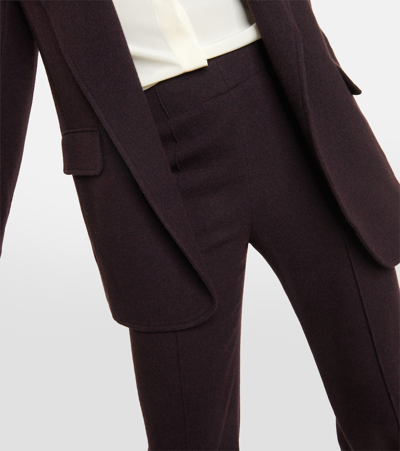Chloé Wool And Cashmere Flared Pants In Brown