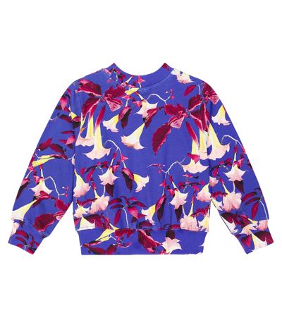 Shop Molo Marge Floral Cotton Sweatshirt In Blue