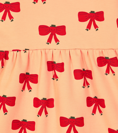 Tinycottons Tiny Bow Cotton-blend Dress In Orange