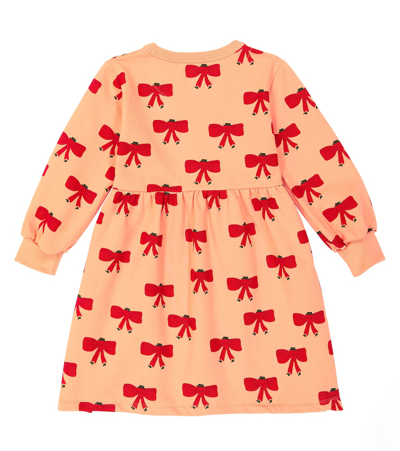 Tinycottons Tiny Bow Cotton-blend Dress In Orange