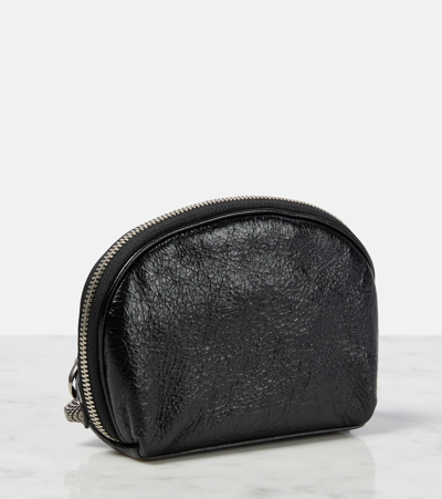 Shop Balenciaga Le Cagole Mini Leather Pouch In Black