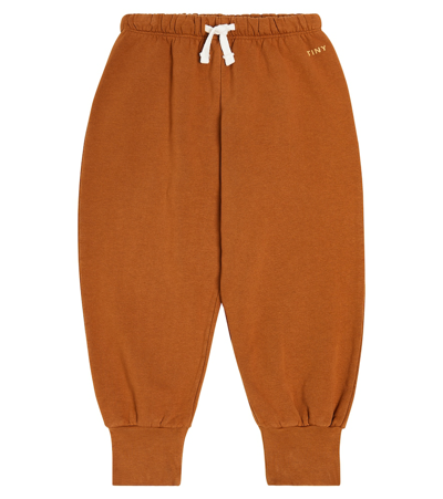 Tinycottons Logo Cotton Jersey Sweatpants In Brown